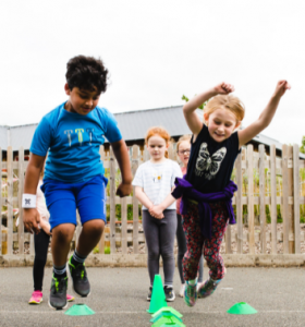 Children doing athletics at a Premier Education Holiday Camp 1