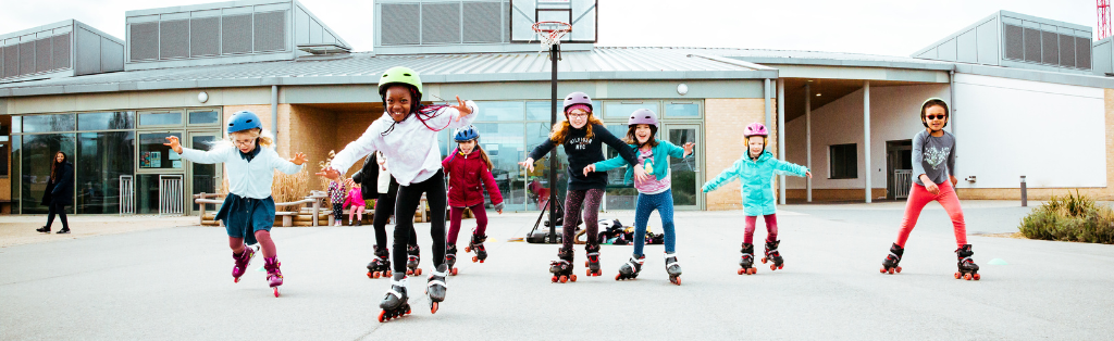Children roller skating at a Holiday Camp