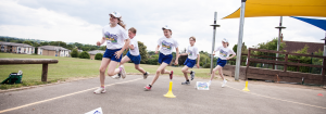 Children running the Golden Mile