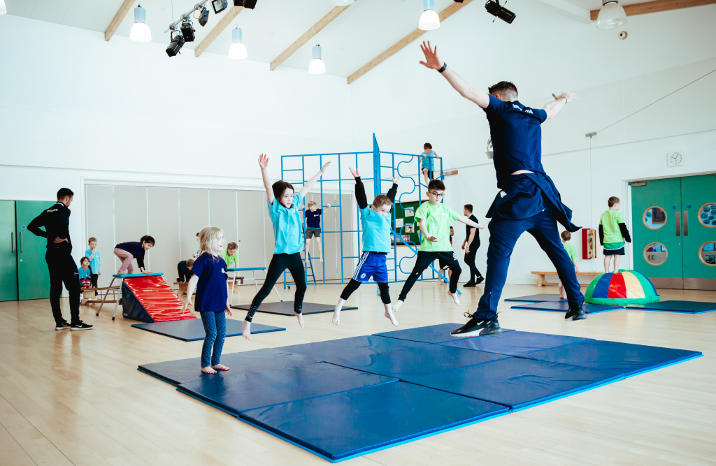 Childrens gymnastics is great PE lesson for primary school children.