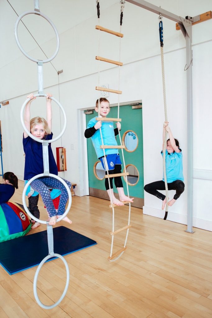 Group balances and exercises can help to engage younger children.
