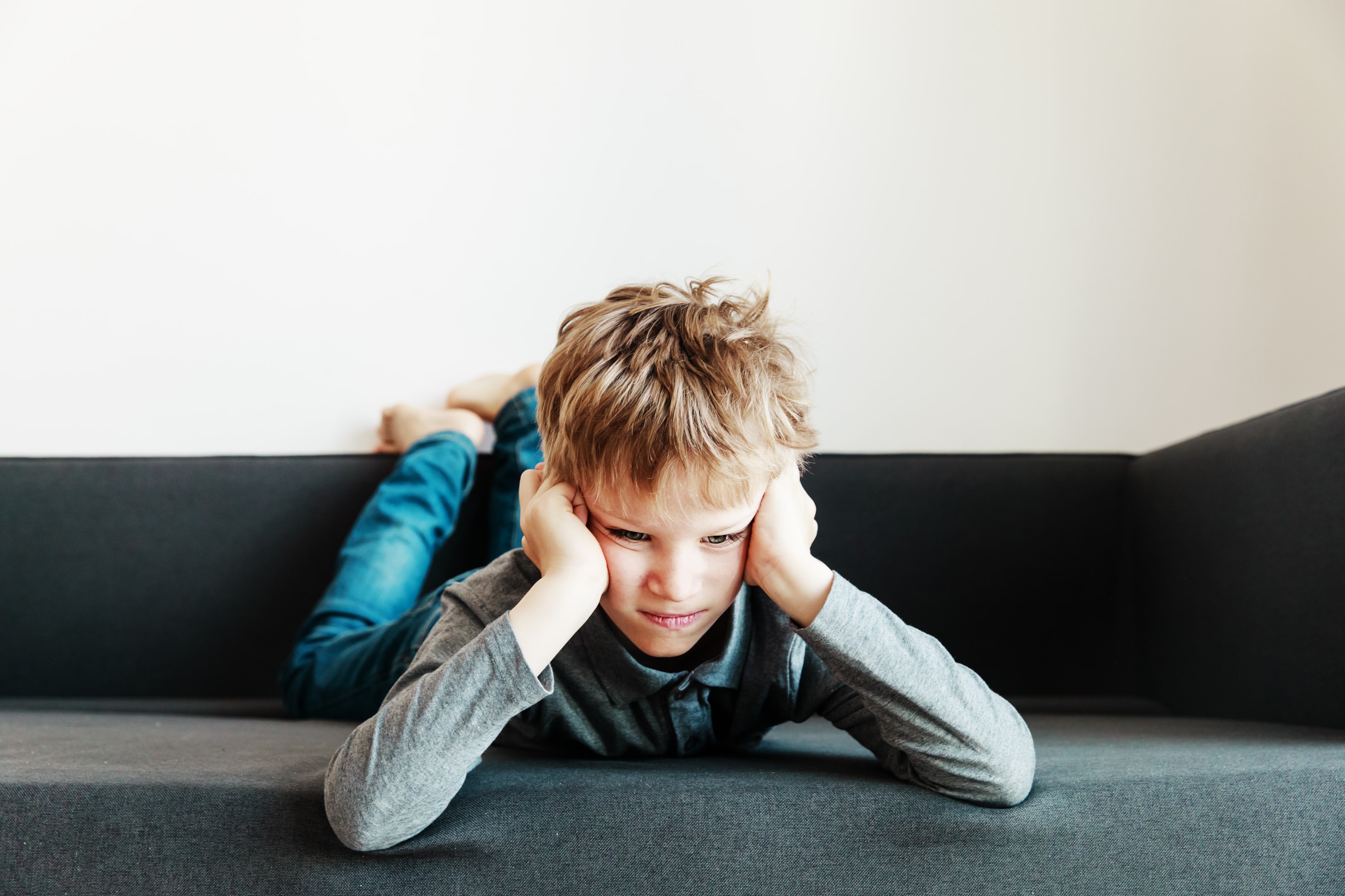 A boy looking stressed