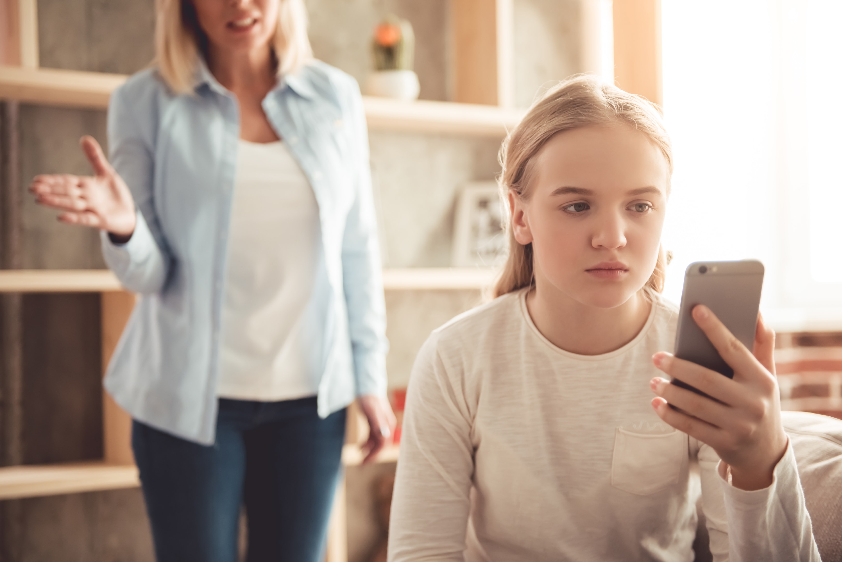 A parents overseeing her child on social media