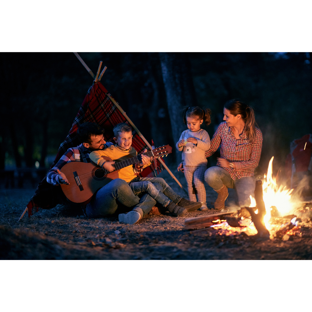 Fun summer solstice activities for children 12 Family around a campfire