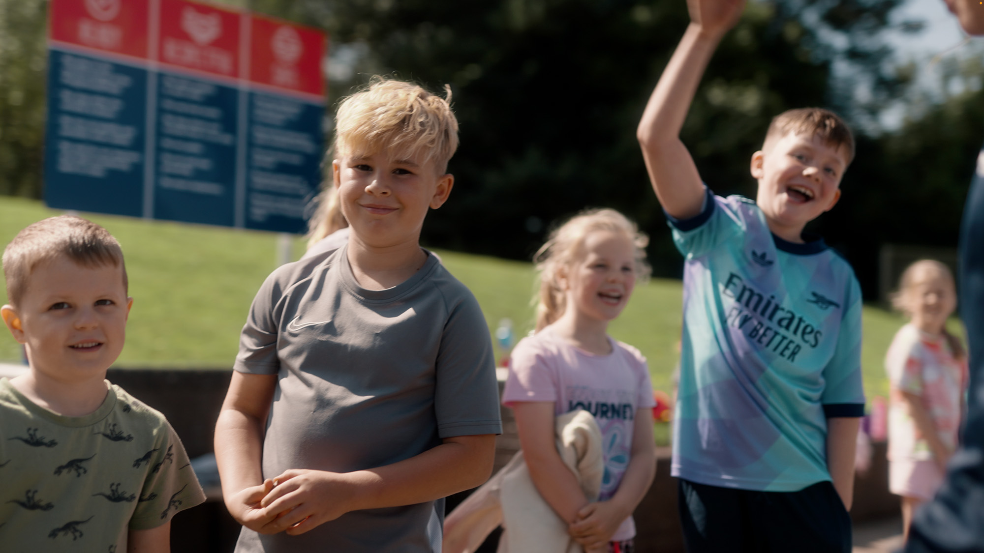 school pupils enjoying a pe lesson